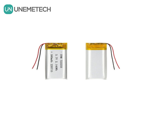 リチウムポリマー電池 722233 3.7V 580mAh LiPo電池 中国から メーカー