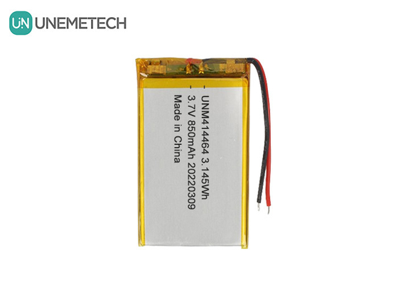 3.7V 850mAh リッチャージ可能なリポバッテリー 414464 テーブルランプ用のポッチバッテリー