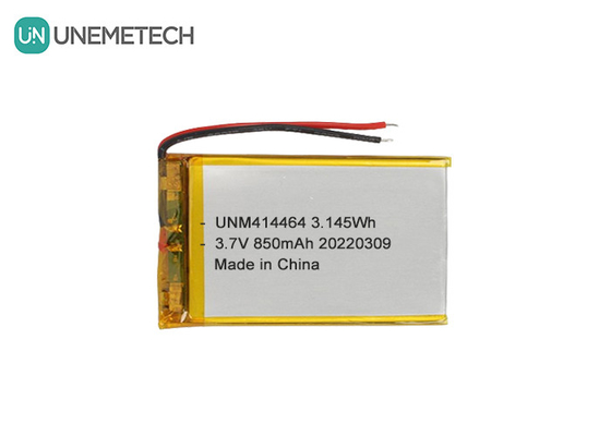 3.7V 850mAh リッチャージ可能なリポバッテリー 414464 テーブルランプ用のポッチバッテリー