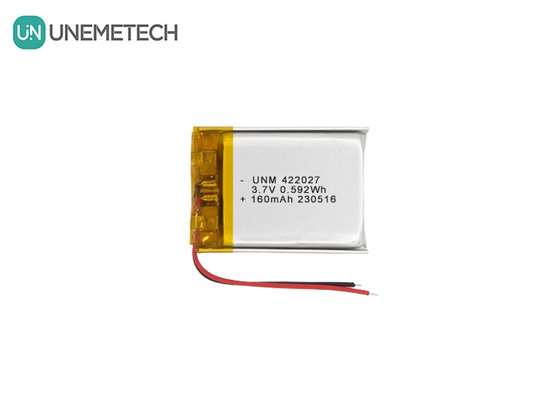 再充電可能な高密度LiPoバッテリー 3.7V 160mAh 422027 ブルーツヘッドセット用