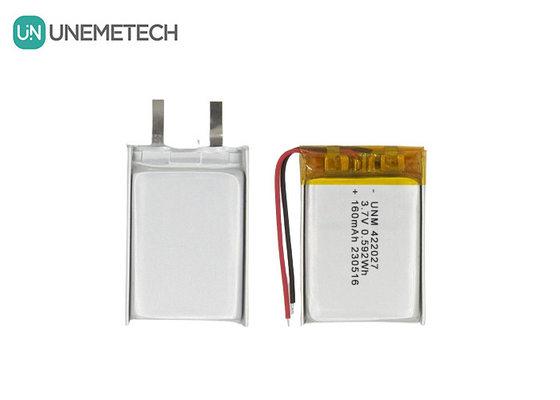 再充電可能な高密度LiPoバッテリー 3.7V 160mAh 422027 ブルーツヘッドセット用