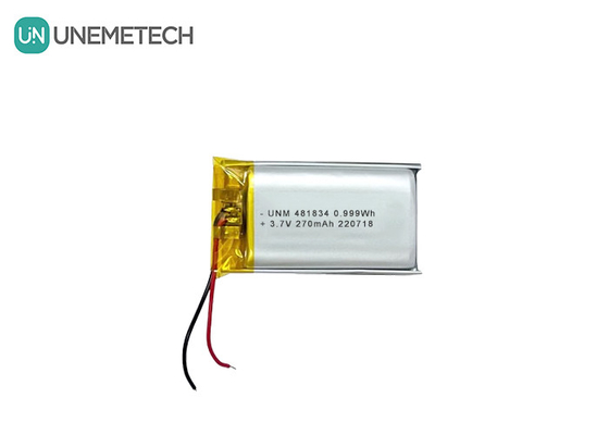 充電可能な深循環型リチウムイオンポリマーバッテリー 3.7V 270mAh 481834 スマートメガネ用