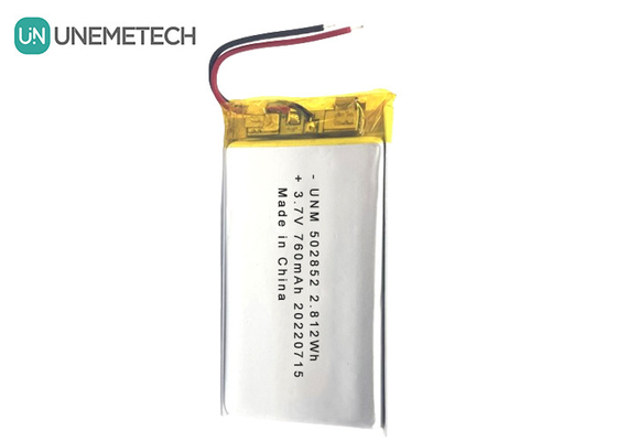 3.7V 760mAh リチウムイオンポリマー充電電池 502852 LEDライト用