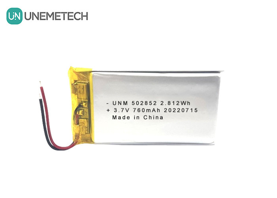3.7V 760mAh リチウムイオンポリマー充電電池 502852 LEDライト用