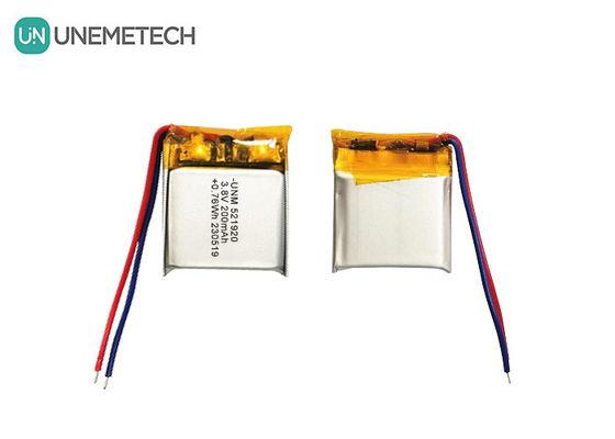 高電圧 リチウムポリマーバッテリー 3.8V 200mAh 521920 スマートウォッチ用