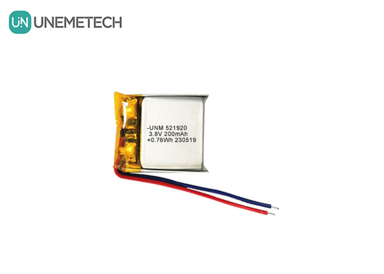 高電圧 リチウムポリマーバッテリー 3.8V 200mAh 521920 スマートウォッチ用