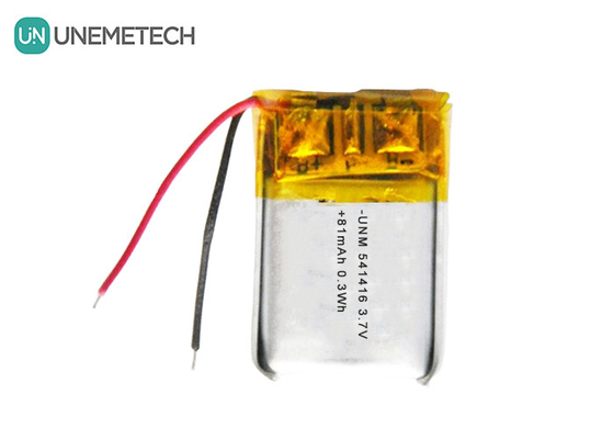 3.7V リポ充電電池 541416 81mAh ブルーツヘッドセット用の小型リポ電池