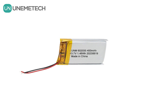 3.7V 400mAh リポリマーバッテリー 602035 リーチウムイオンポリマーバッテリー ブルートゥーススピーカー用