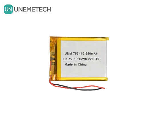 3.7V リチウムポリマーバッテリー 950mAh 753440 ミニチュアカメラ用のバッグバッテリー