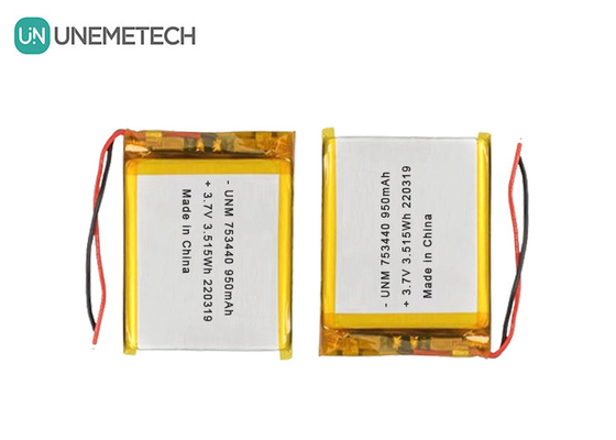 3.7V リチウムポリマーバッテリー 950mAh 753440 ミニチュアカメラ用のバッグバッテリー