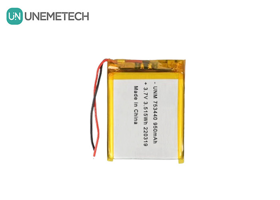 3.7V リチウムポリマーバッテリー 950mAh 753440 ミニチュアカメラ用のバッグバッテリー