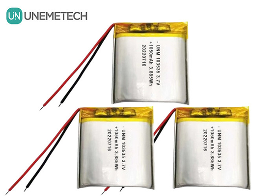 3.7V 1050mAh カスタム コンパクトデザイン リポバッテリー 103535 ミニチュアプロジェクター用