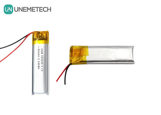 3.7V 80mAh 400930 カスタム リチウムポリマーバッテリー 電子キャンドル用 軽量