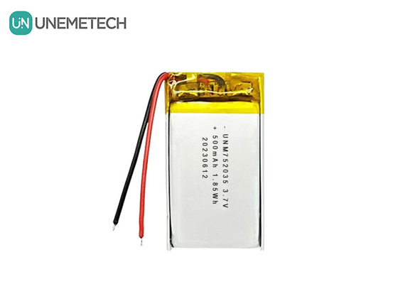 3.7V 500mAh 752035 リモコン用リチウムポリマーバッテリー