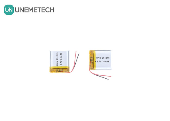 3.7V 30mAh 251515 小型の電子温度計用の小型軽量リポバッテリー