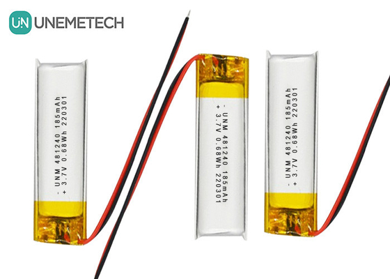 3.7V 185mAh 481240 自動車DVR用リチウムイオンとリチウムポリマーバッテリー