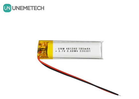 3.7V 185mAh 481240 自動車DVR用リチウムイオンとリチウムポリマーバッテリー