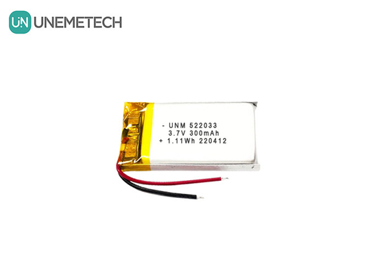 3.7V 300mAh 522033 スマートウォッチ用 リチウムイオンポリマーバッテリー