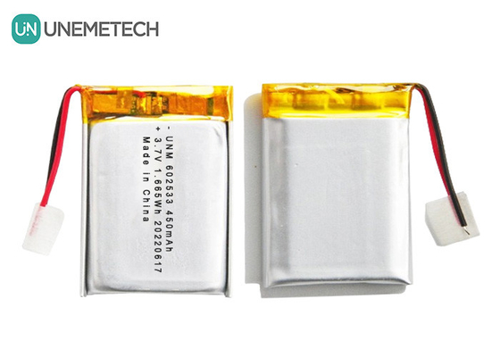 再充電可能な3.7V 450mAh 602533 ディープサイクル リポバッテリー スマートウォッチ用