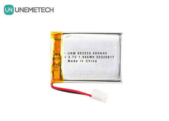 再充電可能な3.7V 450mAh 602533 ディープサイクル リポバッテリー スマートウォッチ用
