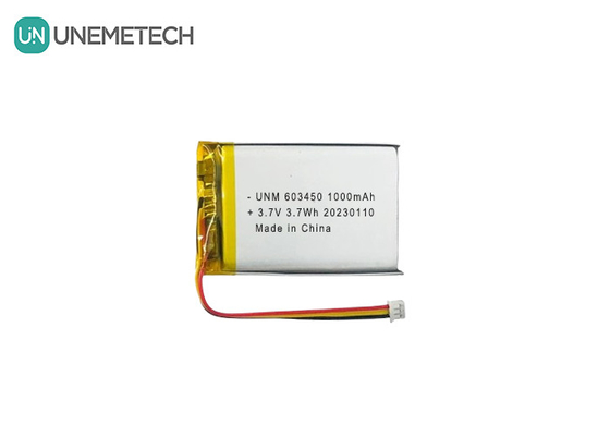 3.7V 1000mAh 603450 リチャージ可能な高容量リポバッテリー