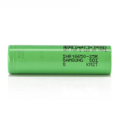 サムスン 25R 18650 2500mAh 20A バッテリー 3.6V 円筒型リチウムイオンセル INR18650-25R
