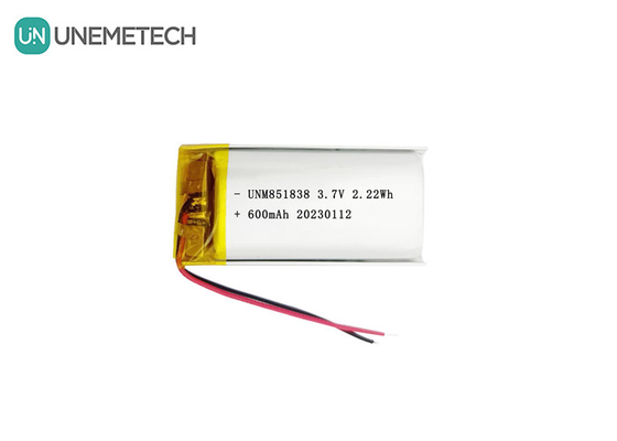 600mAh リ充電可能なリポリマー電池 851838 3.7V カスタムリポ電池