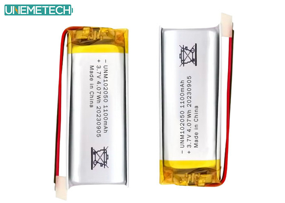 オーダーメイド リポバッテリー 102050 3.7 V 1100mAh リポリマーバッテリー パック CE 承認