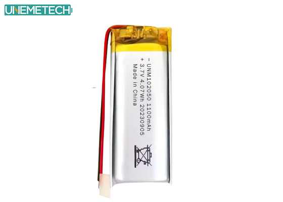 オーダーメイド リポバッテリー 102050 3.7 V 1100mAh リポリマーバッテリー パック CE 承認