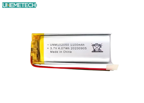 オーダーメイド リポバッテリー 102050 3.7 V 1100mAh リポリマーバッテリー パック CE 承認