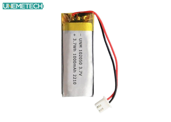リポバッテリーパック 102050 3.7V 1000mAh リチウムポリマーバッテリー IEC62133 承認