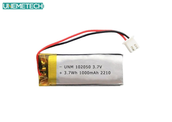 リポバッテリーパック 102050 3.7V 1000mAh リチウムポリマーバッテリー IEC62133 承認