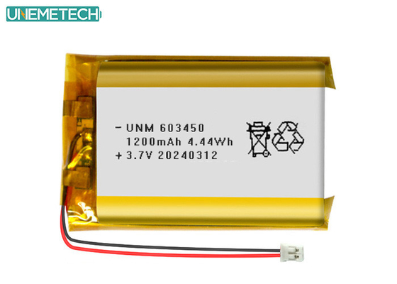 3.7V 1200mAh リチャージ可能なリチウムポリマー電池 603450 CE 電子機器用で承認
