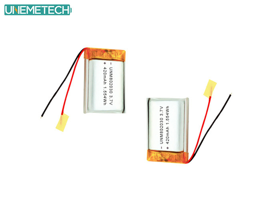 3.7V 420mAh 802030 電子機器のためのリッチャージ可能なポリマーリチウム電池