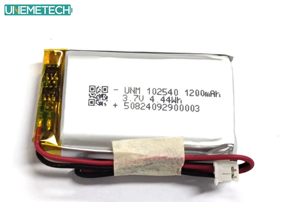 1200mAh 2C 急速充電 リチウムポリマーバッテリー 3.7V 102540 医療用製品