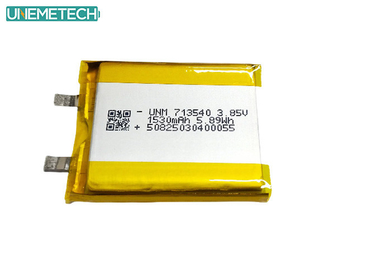 3. 85V 高電圧 リチウムポリマー バッテリー 1530mAh 713540 医療機器用