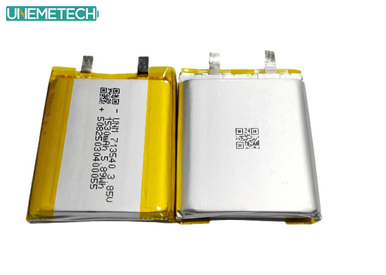 3. 85V 高電圧 リチウムポリマー バッテリー 1530mAh 713540 医療機器用